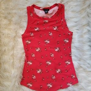 🍃 Red Floral Tank Top